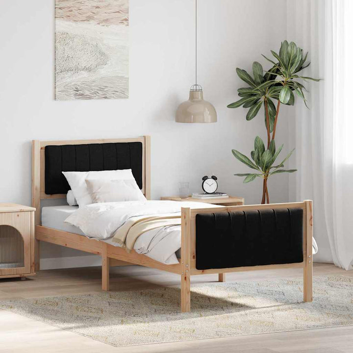 Sengestel Brun og sort 80 x 200 cm Massivt fyrretræ