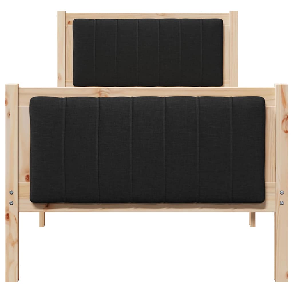 Sengestel Brun og sort 80 x 200 cm Massivt fyrretræ