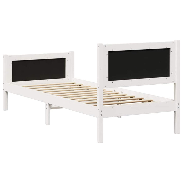 Sengestel Hvid og lys grå 80 x 200 cm Massivt fyrretræ
