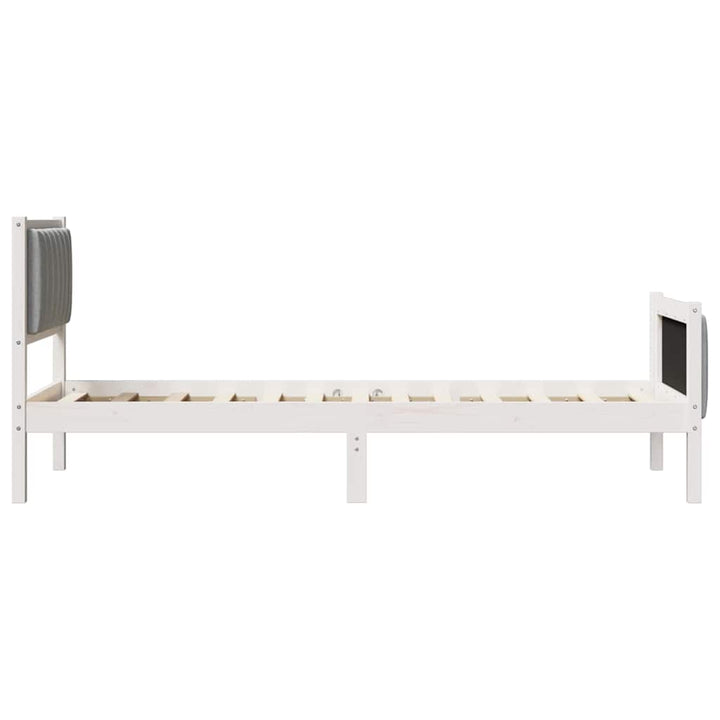 Sengestel Hvid og lys grå 80 x 200 cm Massivt fyrretræ
