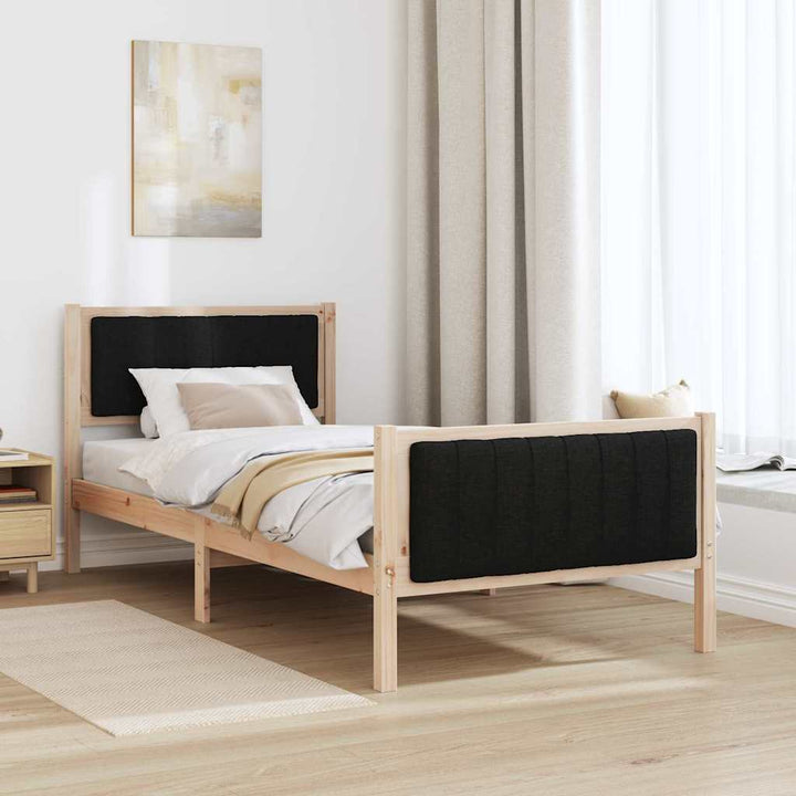 Sengestel Brun og sort 90 x 190 cm Massivt fyrretræ