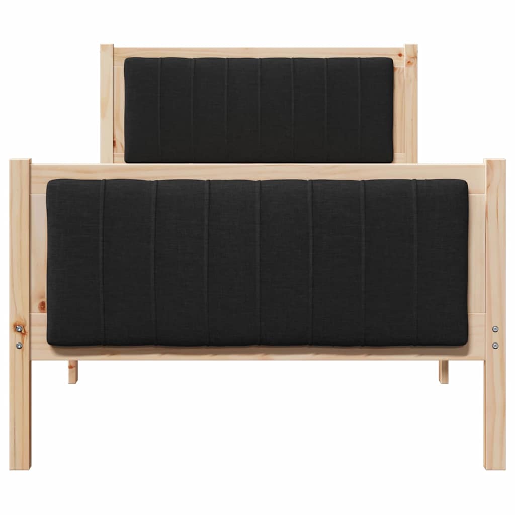 Sengestel Brun og sort 90 x 190 cm Massivt fyrretræ