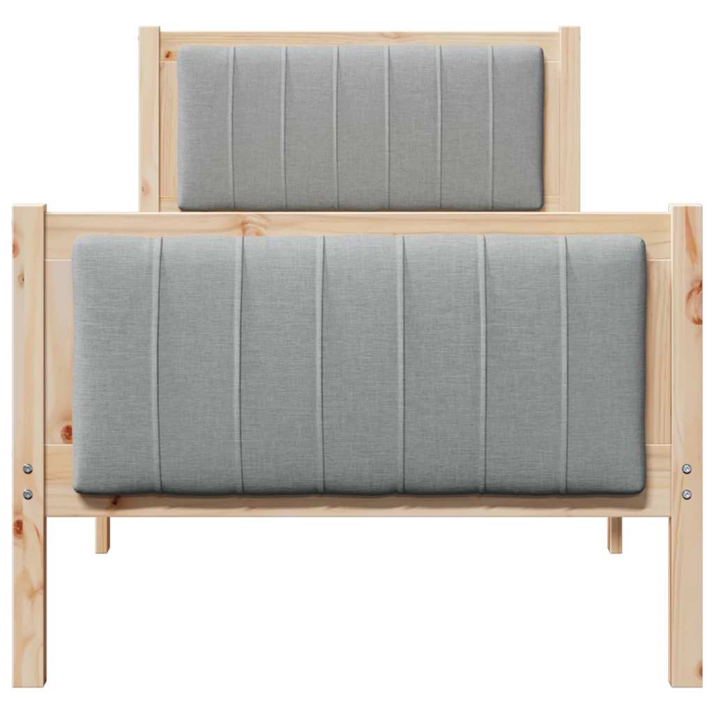 Sengestel Brun og lys grå 75 x 190 cm Massivt fyrretræ
