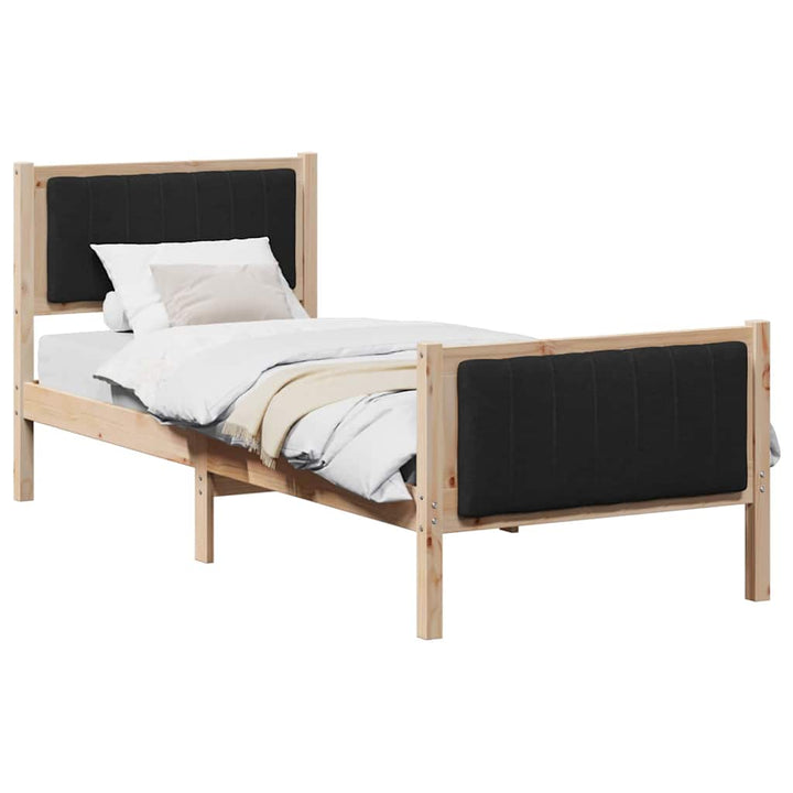 Sengestel Brun og sort 75 x 190 cm Massivt fyrretræ