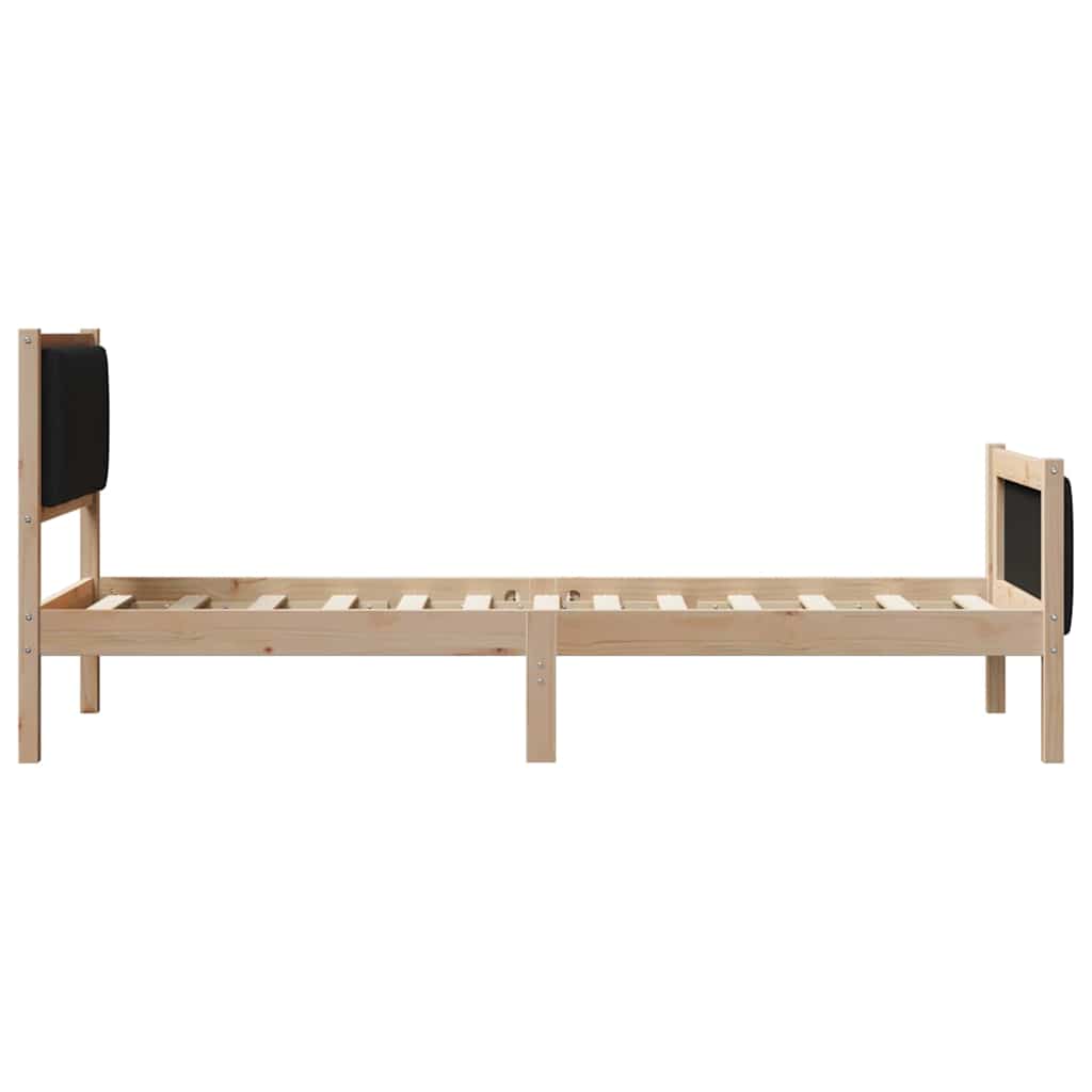 Sengestel Brun og sort 75 x 190 cm Massivt fyrretræ