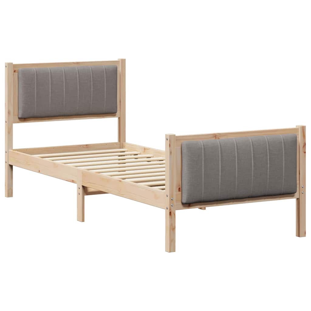 Sengestel Brun og taupe 75 x 190 cm Massivt fyrretræ