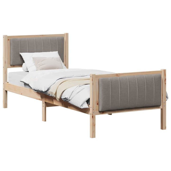 Sengestel Brun og taupe 75 x 190 cm Massivt fyrretræ