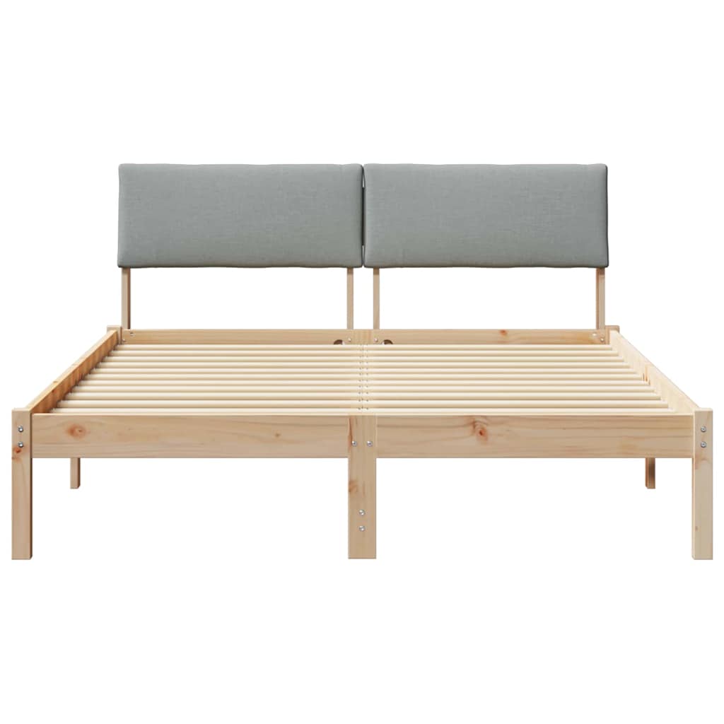 Sengestel Brun og lys grå 160 x 200 cm Massivt fyrretræ