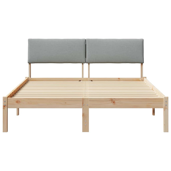 Sengestel Brun og lys grå 160 x 200 cm Massivt fyrretræ