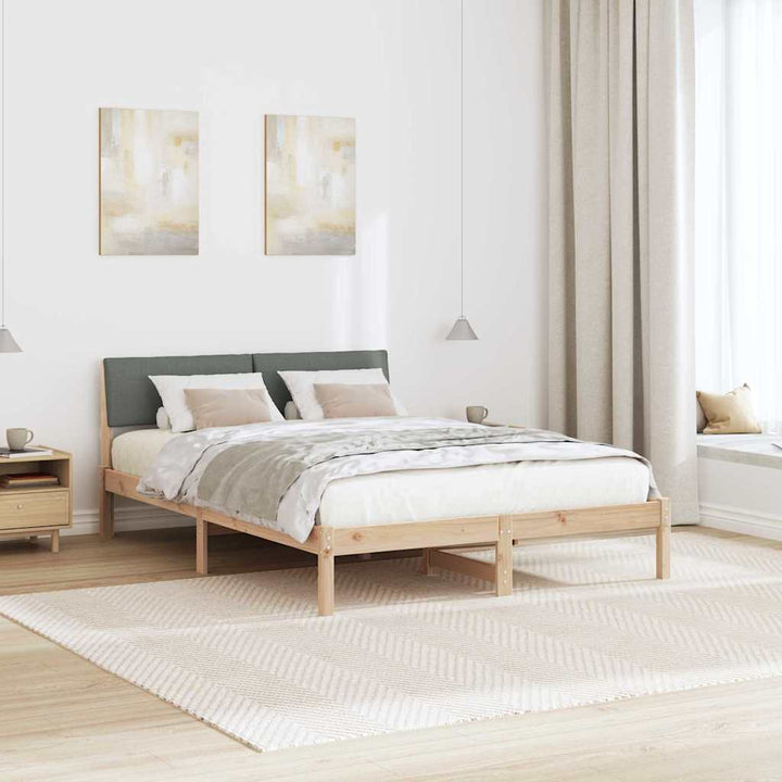 Sengestel brun og mørkegrå 160 x 200 cm Massivt fyrretræ