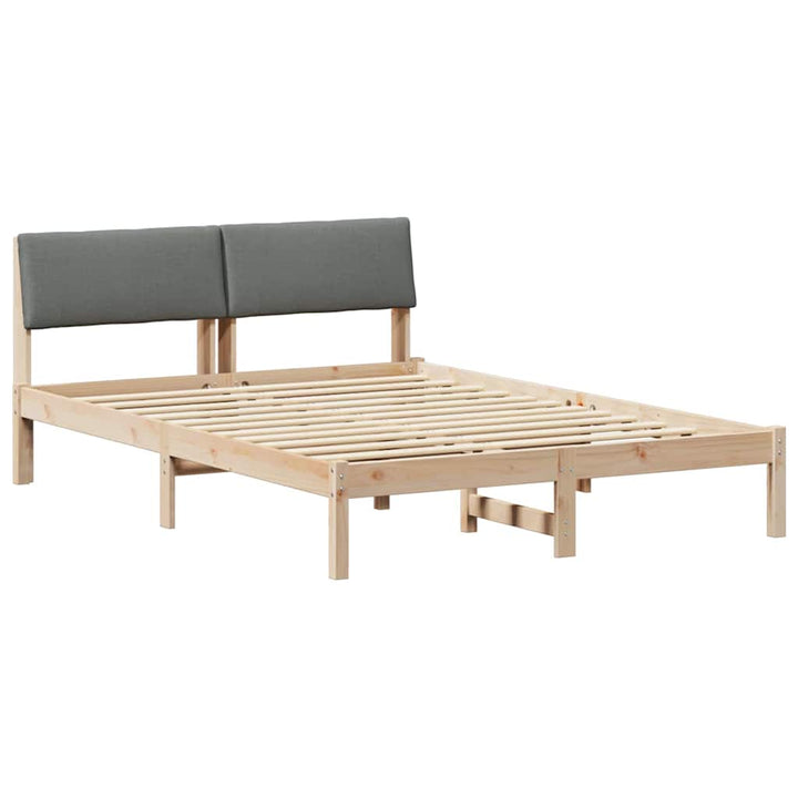 Sengestel brun og mørkegrå 160 x 200 cm Massivt fyrretræ