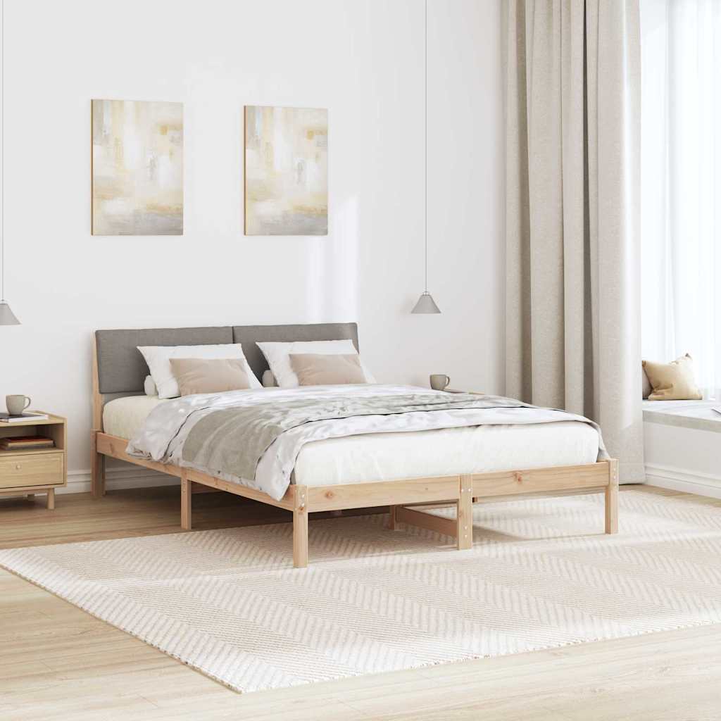 Sengestel Brun og taupe 140 x 200 cm Massivt fyrretræ