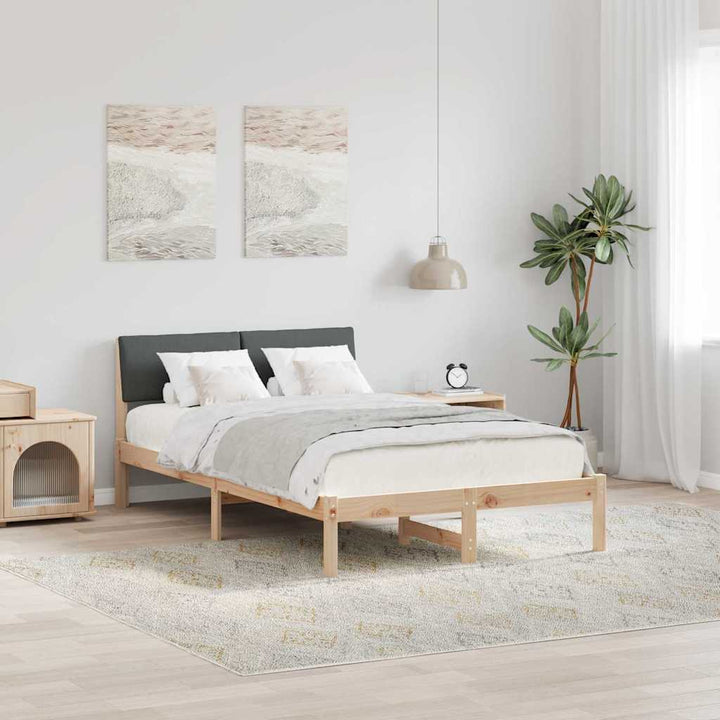 Sengestel brun og mørkegrå 120 x 200 cm Massivt fyrretræ
