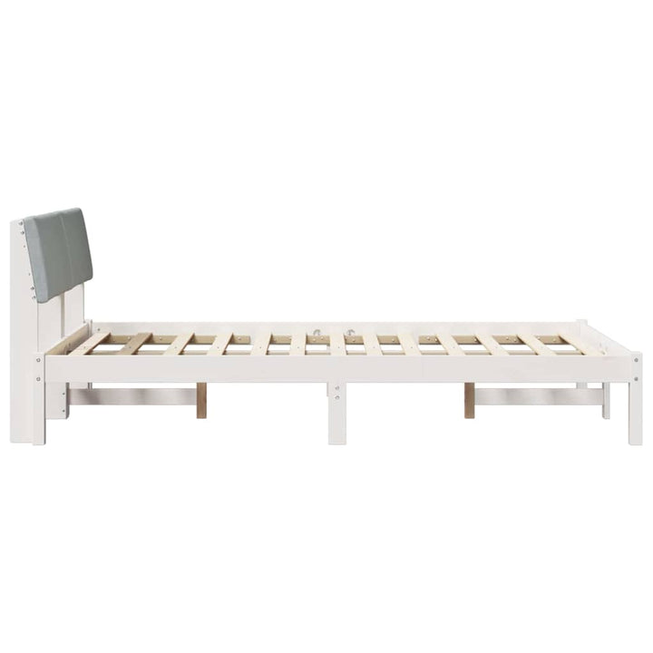 Sengestel Hvid og lys grå 120 x 200 cm Massivt fyrretræ