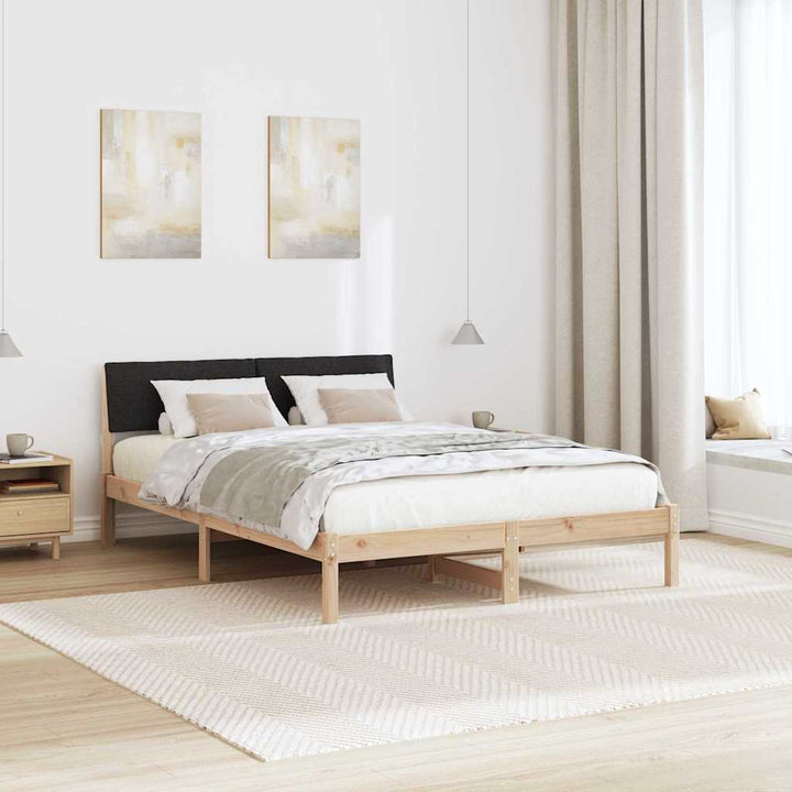 Sengestel Brun og sort 140 x 190 cm Massivt fyrretræ