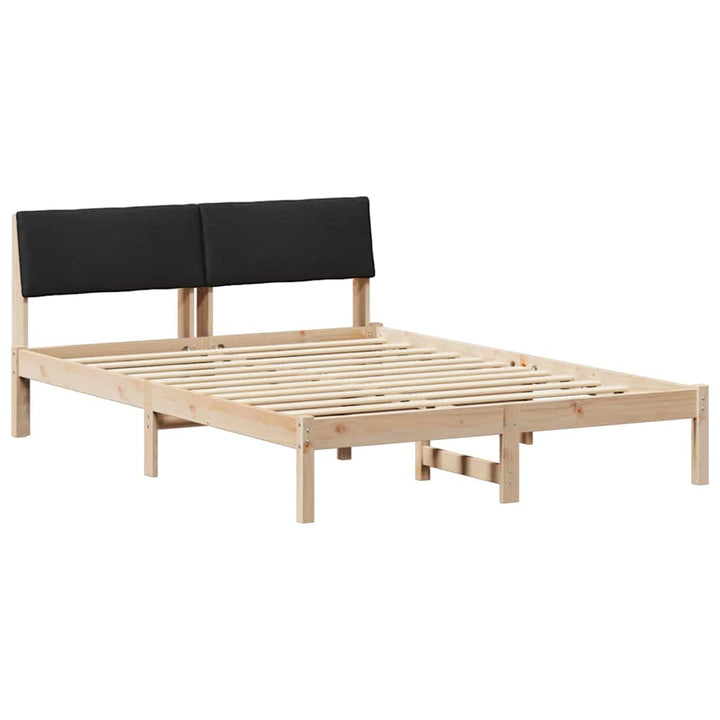 Sengestel Brun og sort 140 x 190 cm Massivt fyrretræ