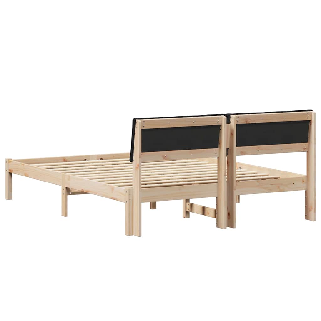 Sengestel Brun og sort 140 x 190 cm Massivt fyrretræ