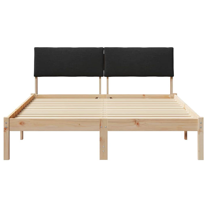 Sengestel Brun og sort 140 x 190 cm Massivt fyrretræ