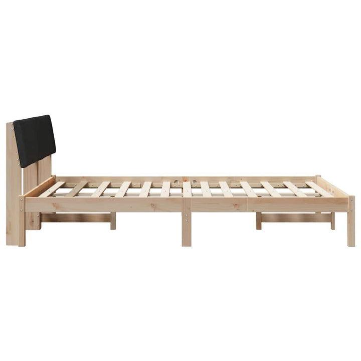 Sengestel Brun og sort 140 x 190 cm Massivt fyrretræ