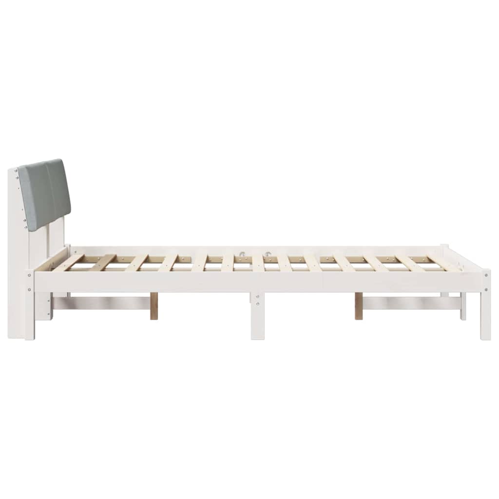 Sengestel Hvid og lys grå 120 x 190 cm Massivt fyrretræ
