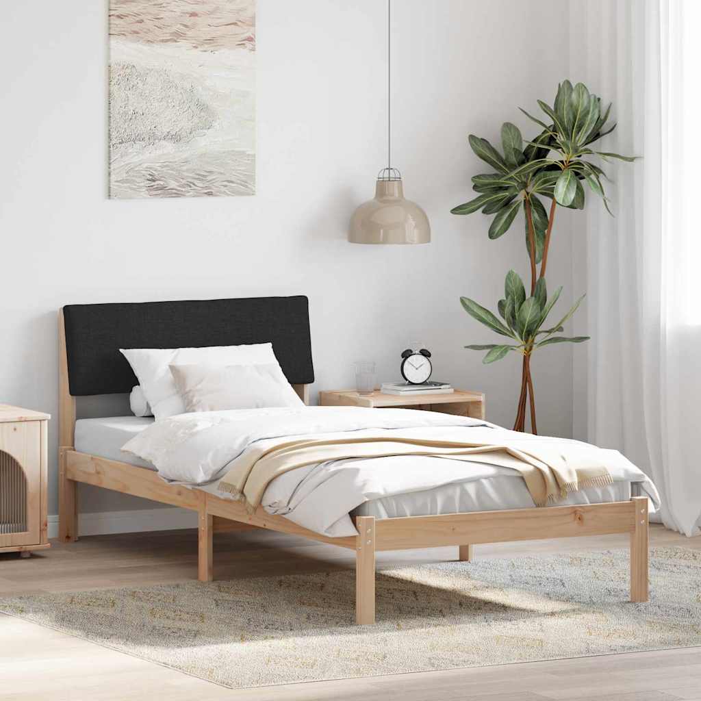 Sengestel Brun og sort 100 x 200 cm Massivt fyrretræ