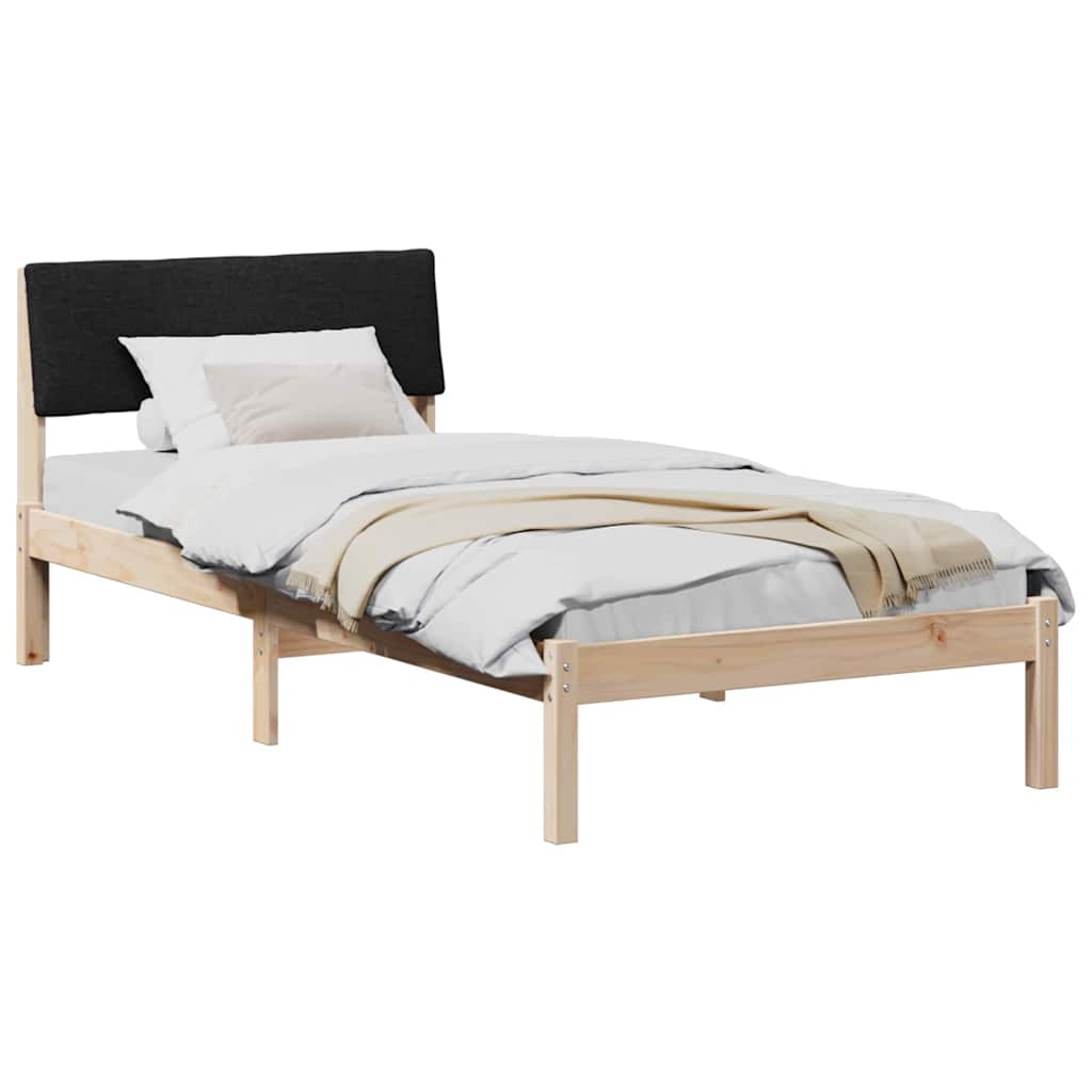 Sengestel Brun og sort 100 x 200 cm Massivt fyrretræ