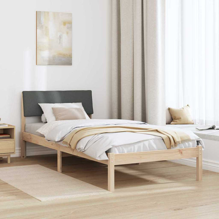 Sengestel brun og mørkegrå 90 x 200 cm Massivt fyrretræ