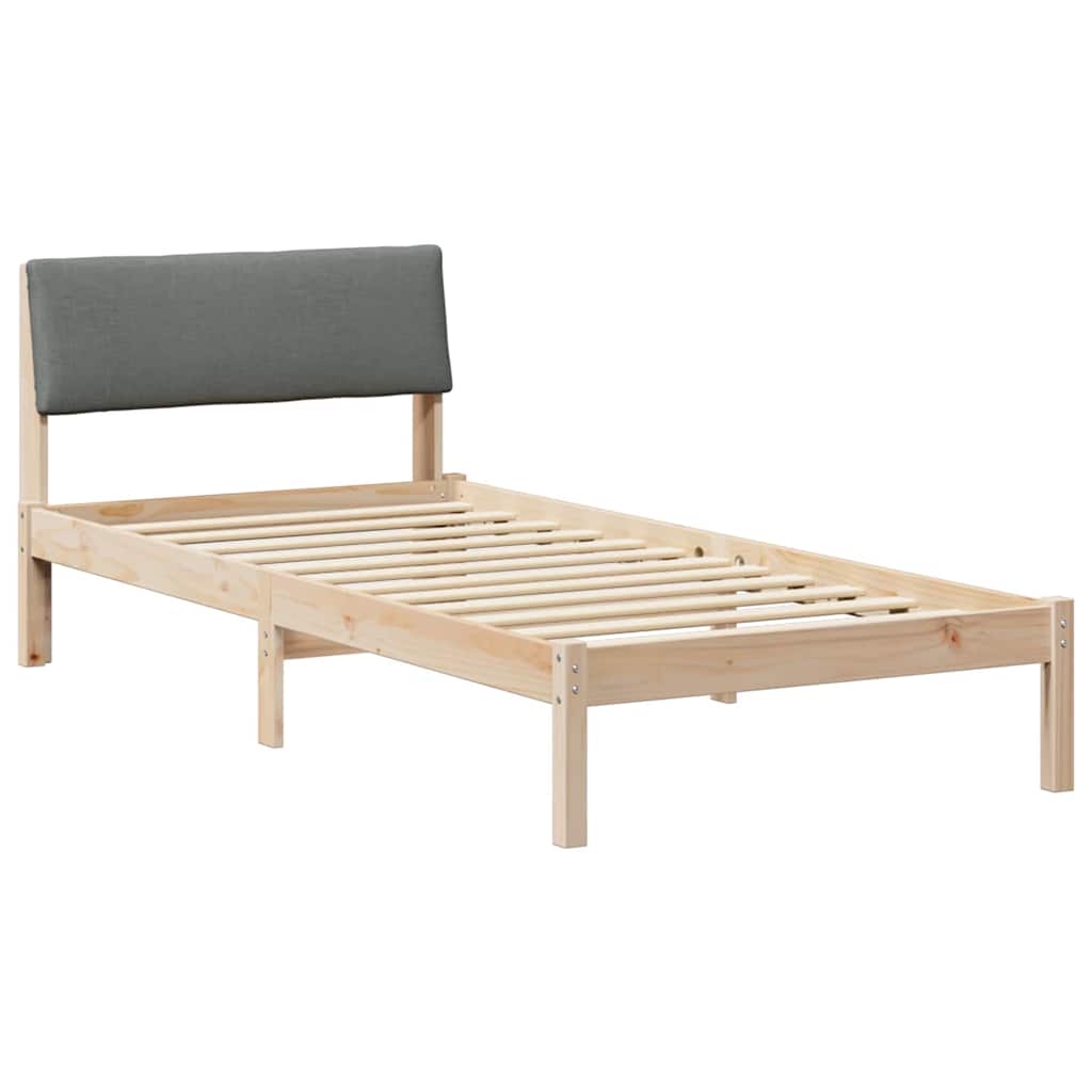 Sengestel brun og mørkegrå 90 x 200 cm Massivt fyrretræ