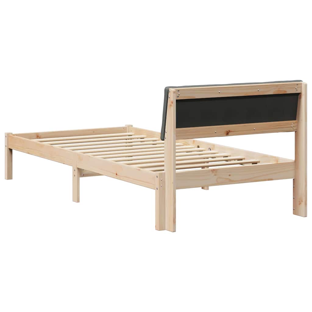Sengestel brun og mørkegrå 90 x 200 cm Massivt fyrretræ