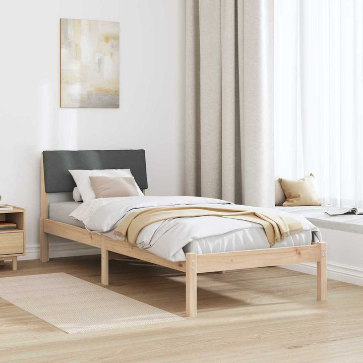 Sengestel brun og mørkegrå 80 x 200 cm Massivt fyrretræ