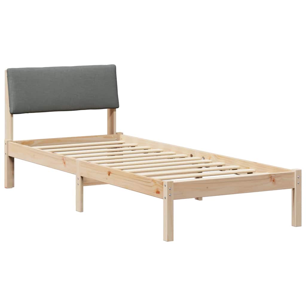 Sengestel brun og mørkegrå 80 x 200 cm Massivt fyrretræ