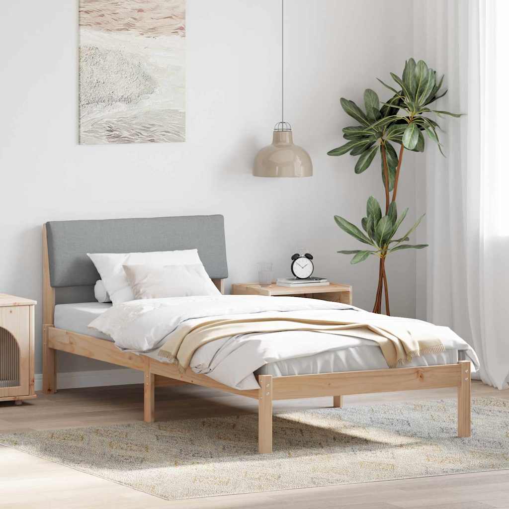 Sengestel Brun og lys grå 90 x 190 cm Massivt fyrretræ