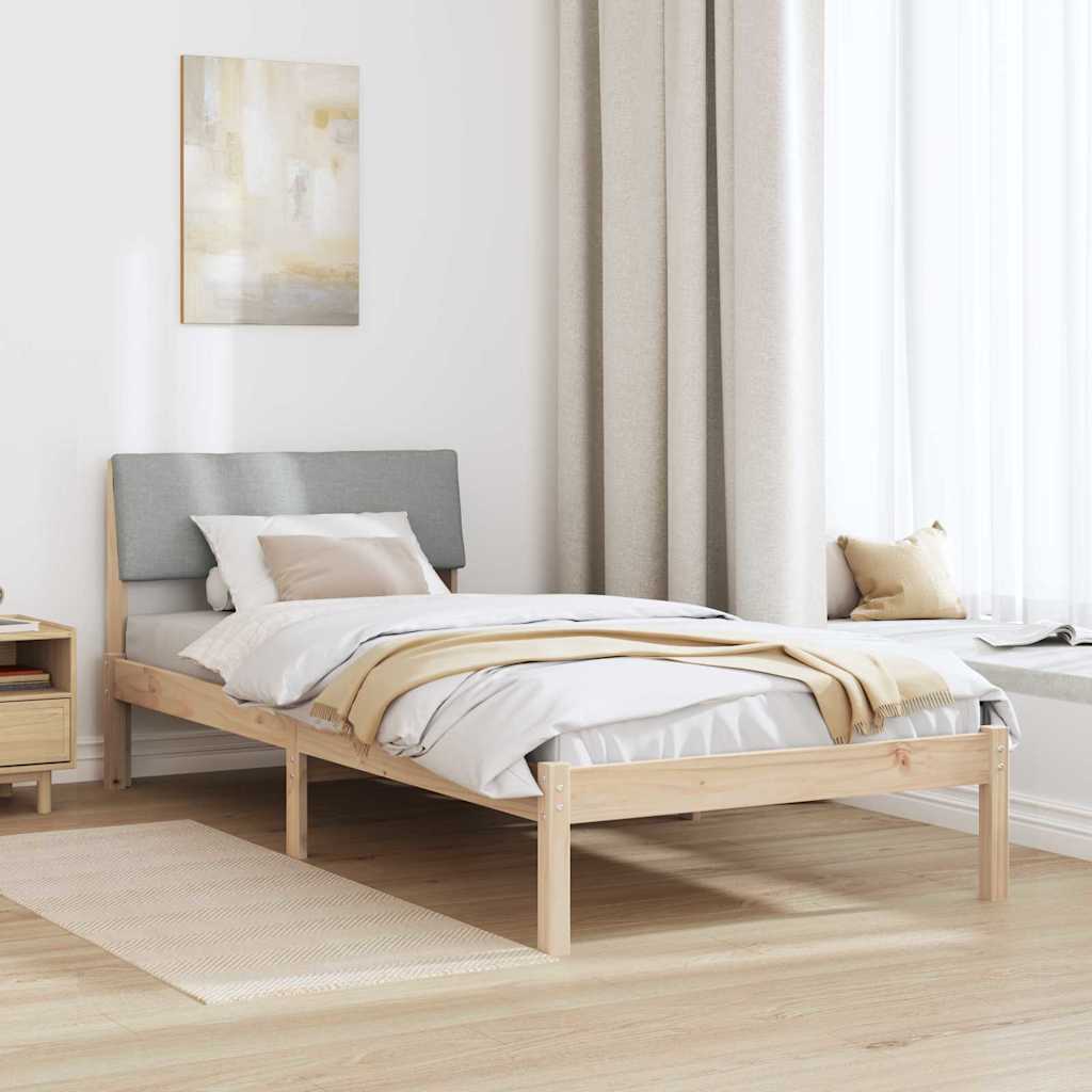 Sengestel Brun og lys grå 90 x 190 cm Massivt fyrretræ