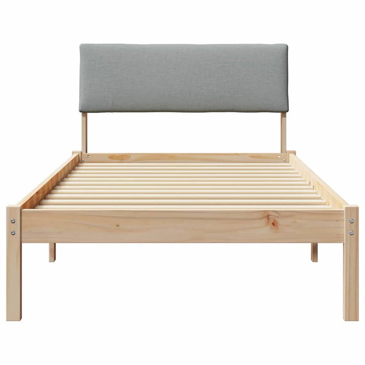 Sengestel Brun og lys grå 90 x 190 cm Massivt fyrretræ