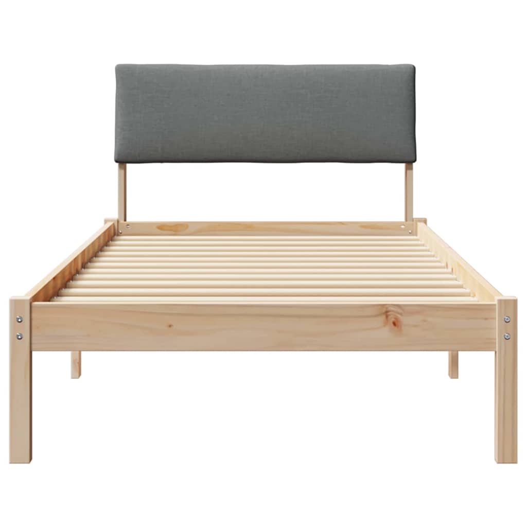 Sengestel brun og mørkegrå 90 x 190 cm Massivt fyrretræ