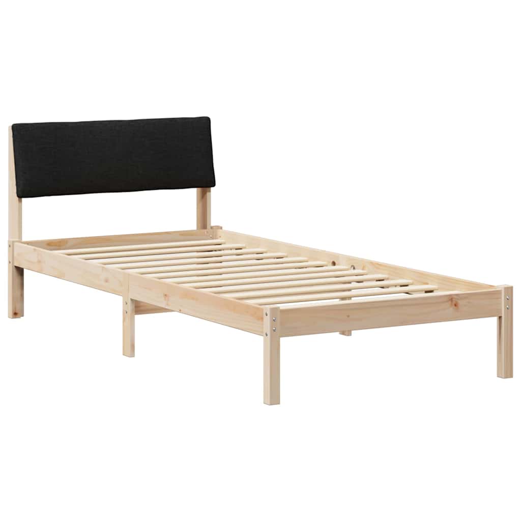 Sengestel Brun og sort 90 x 190 cm Massivt fyrretræ
