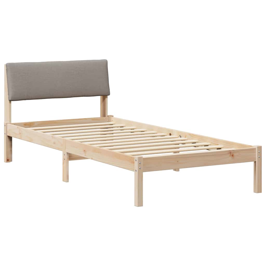 Sengestel Brun og taupe 90 x 190 cm Massivt fyrretræ