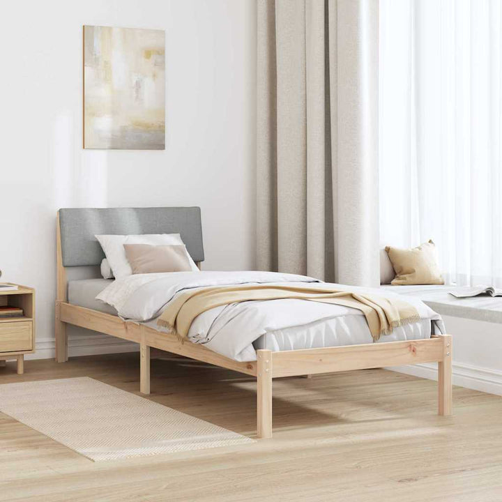 Sengestel Brun og lys grå 75 x 190 cm Massivt fyrretræ