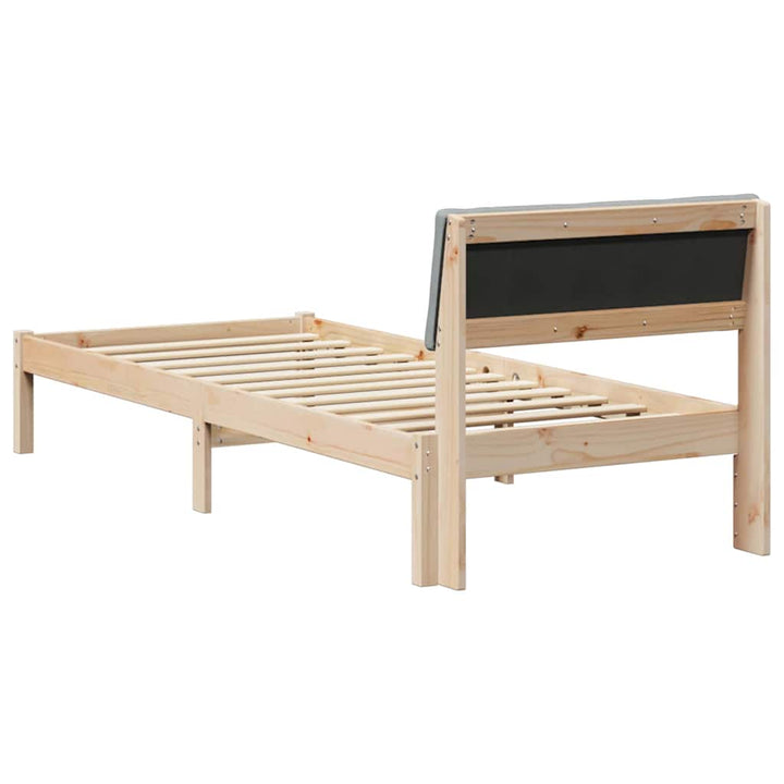 Sengestel Brun og lys grå 75 x 190 cm Massivt fyrretræ