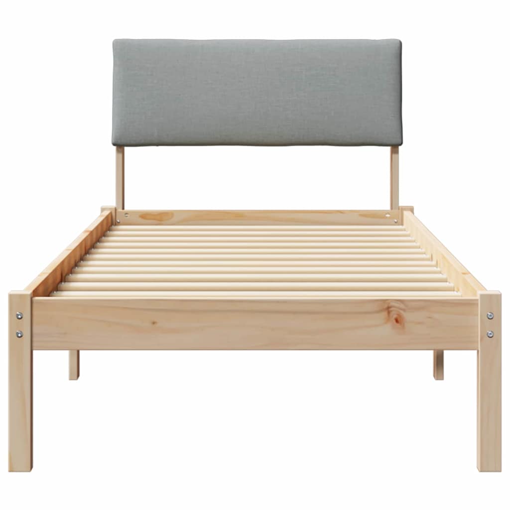 Sengestel Brun og lys grå 75 x 190 cm Massivt fyrretræ