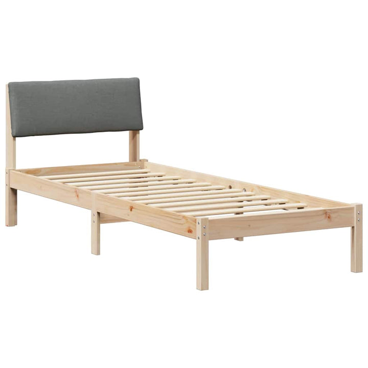 Sengestel brun og mørkegrå 75 x 190 cm Massivt fyrretræ