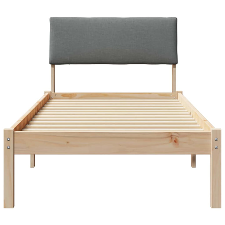 Sengestel brun og mørkegrå 75 x 190 cm Massivt fyrretræ