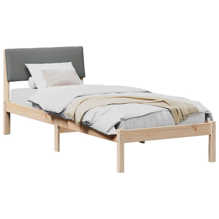 Sengestel brun og mørkegrå 75 x 190 cm Massivt fyrretræ