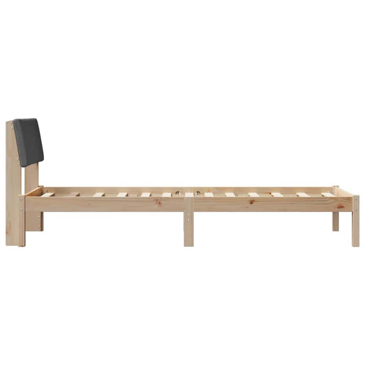 Sengestel brun og mørkegrå 75 x 190 cm Massivt fyrretræ