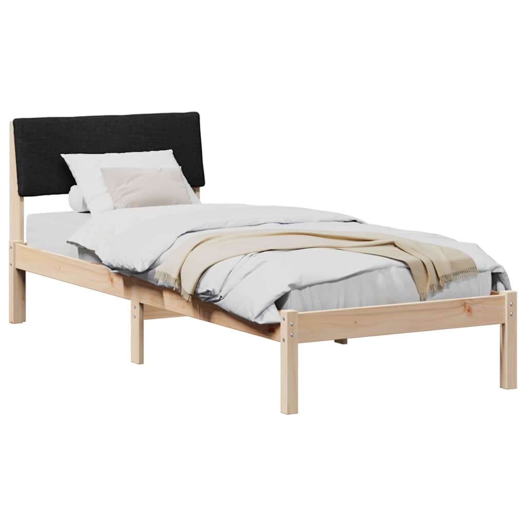 Sengestel Brun og sort 75 x 190 cm Massivt fyrretræ