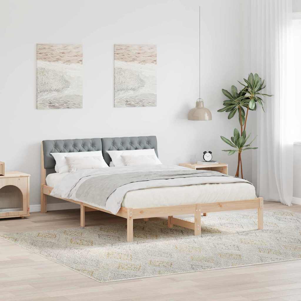 Sengestel Brun og lys grå 160 x 200 cm Massivt fyrretræ