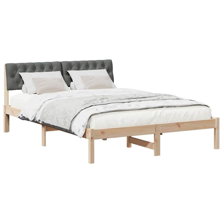 Sengestel brun og mørkegrå 160 x 200 cm Massivt fyrretræ