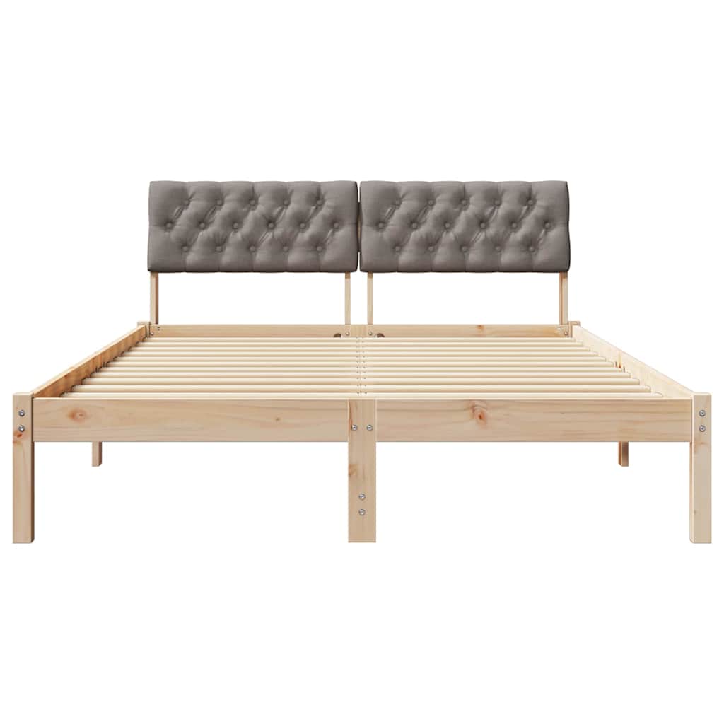 Sengestel Brun og taupe 160 x 200 cm Massivt fyrretræ
