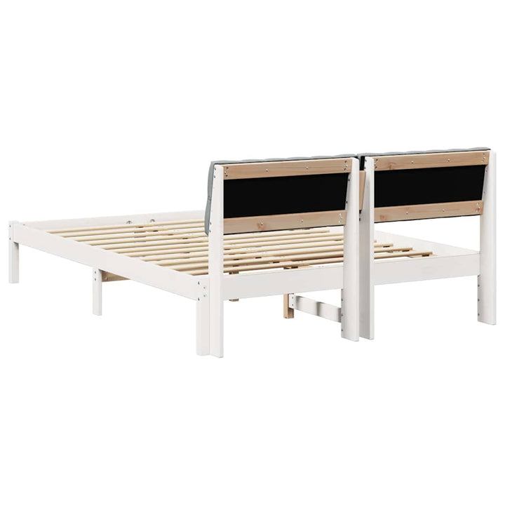 Sengestel Hvid og lys grå 160 x 200 cm Massivt fyrretræ