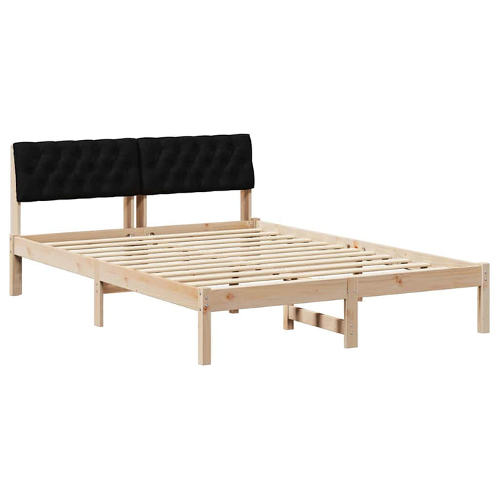 Sengestel Brun og sort 150 x 200 cm Massivt fyrretræ